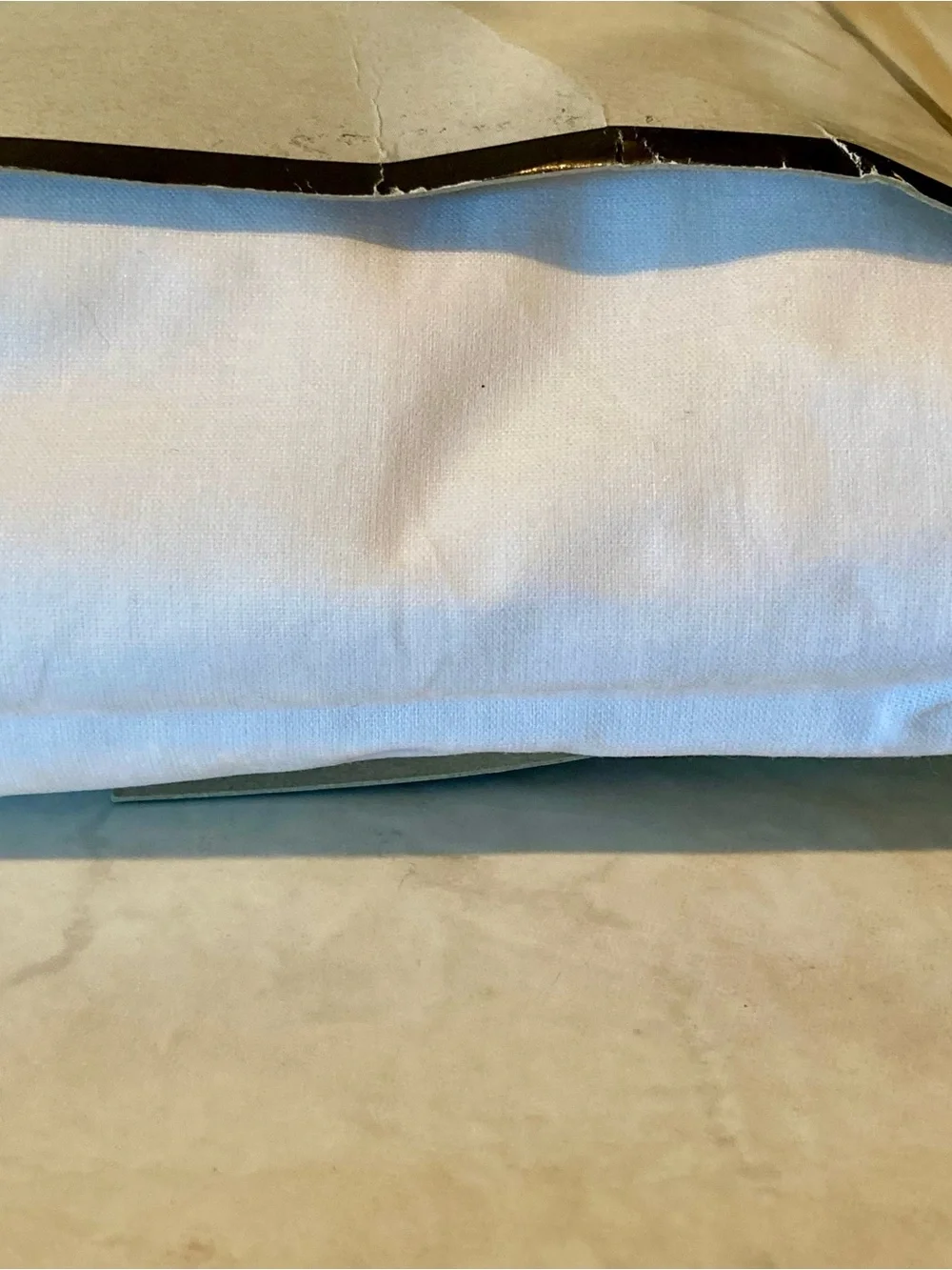 Maurizio Italy King Sheet Set White w/ Dark Gray Blue Embroidery Percale Cotton